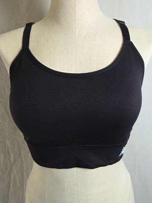 New Balance Strappy Back Seamless Sports Bra Black Cement Size Size XL EUC
