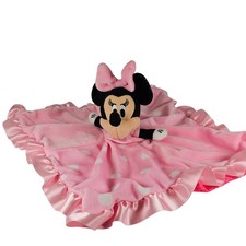 Disney Baby Minnie Mouse Lovey Pink Polka Dot Security Blanket 2012 Plush