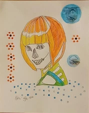 Dystopian Urbana Memento Mori Collectible Original Mixed Media Art- Sela GUGO