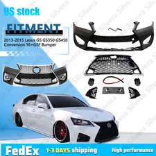 For 2013-2015 Lexus GS GS350 GS450 Conversion 16+GSF Front Bumper + Fog Lights