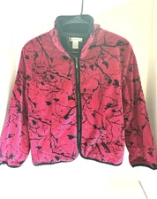 Patrick Christopher Pink Black Velvet Vintage Jacket XL