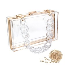 WJCD Clear Acrylic Purse Stadium Crossbody Clutch for Women Evening Party