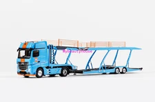 1:64 Blue Gulf Actros Gigaspace 4x2 Trailer Truck Model Diecast Metal Car 