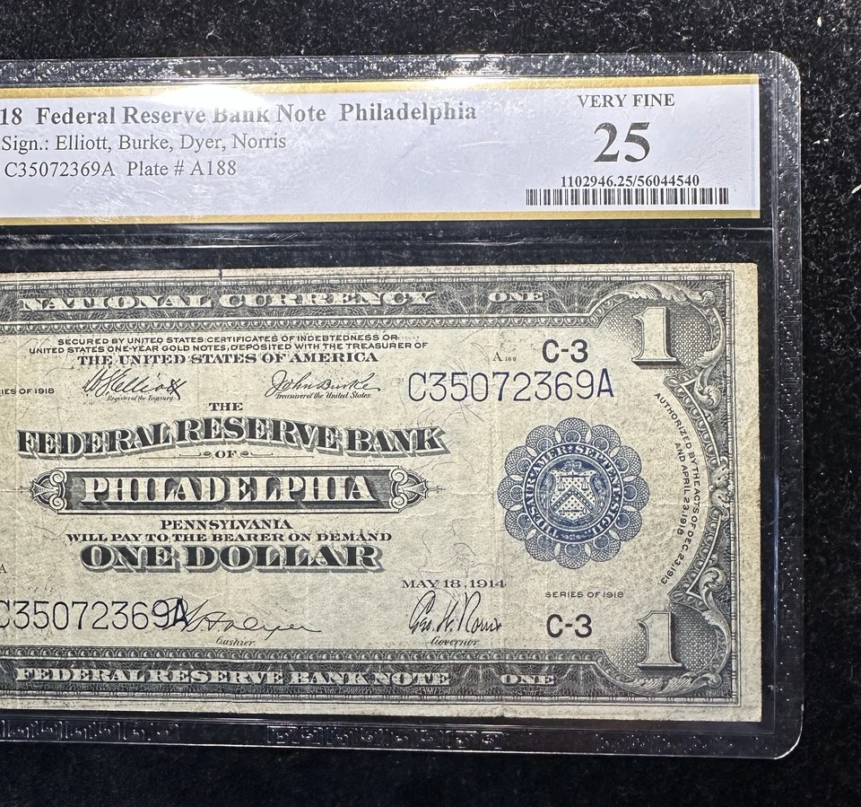 1918 Federal Reserve Note (Fr#717) - $1 PCGS VF25 - Philadelphia - No Comments - Image 4 of 4