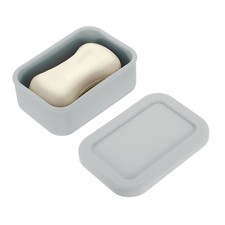 Silicone Soap Travel Case 4.7x3.3x1.8 Inch Soap Container, Grey