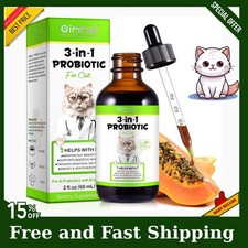 3 In 1 Probiotic for Cats Pre Probiotics with Enzymes for Digestive/Gut Health