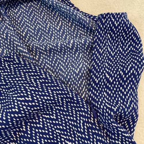 GAP Jumpsuit Womens S Blue White Dots Sleeveless Drawstring Waist V-Neck Pockets - Picture 15 of 19