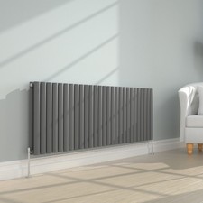 Image of Anthracite Horizontal Designer Oval Column Central Heating Radiator 600x1593mm