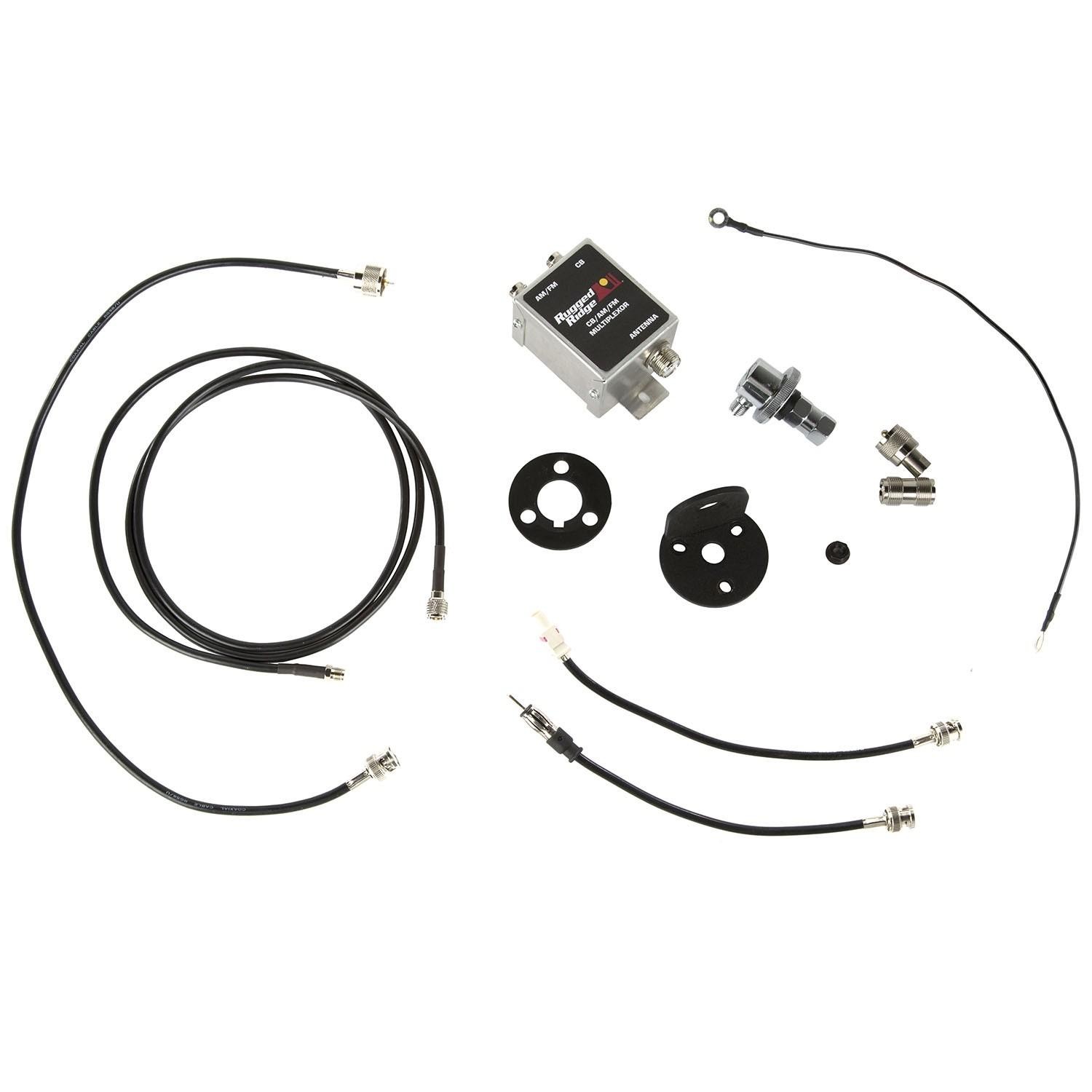 Kit montage antenne CB AM FM compatible avec Jeep Wrangler TJ JK 1997-2018