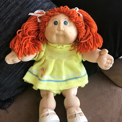 Cabbage Patch, red hair, blue eyes, yellow dress, 1978-84, original clothes.  | eBay