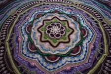 Colorful Mandala Madness Hand Made Crochet Blanket Throw 85  Diameter
