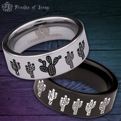 Cactus Tungsten Carbide Ring