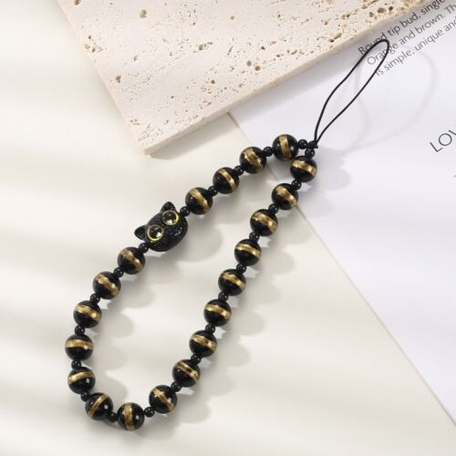 Cat Beaded Phone Strap Wrist Strap Mobile Phone Lanyard Jewelry Gift - Zdjęcie 8 z 13