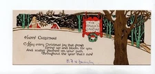 1928 Christmas Card and Envelope 6 1/2" by 2 1/2"