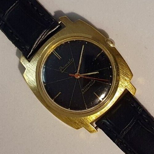 Montre Hommes Vintage Primata Handwind 21J Or 37mm Surdimensionné Rare  Men's