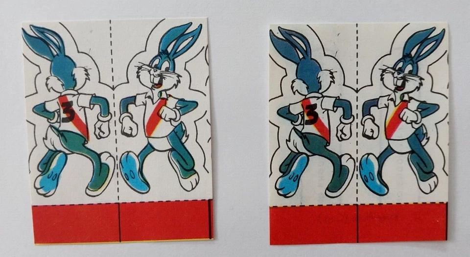 Juego raro de figuras de tarjetas de pato lucas argentino Bugs Bunny años 70 Looney Tunes (5x) Foto 4 de 4