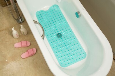 Clear Green Non-slip Bath Tub and Shower Mat with Suction Cup Easy Clear