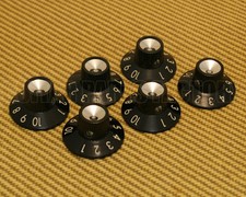 099-0930-000 6 Genuine Fender Vintage Black Skirted 1-10 Amp Amplifier Knobs