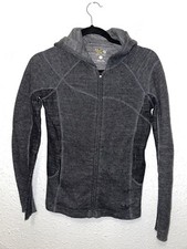 Women  s Mountain Hardwear Gray Full Zip Hoodie Size Small Recycled Wool