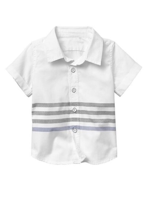 baby boy short sleeve white button down