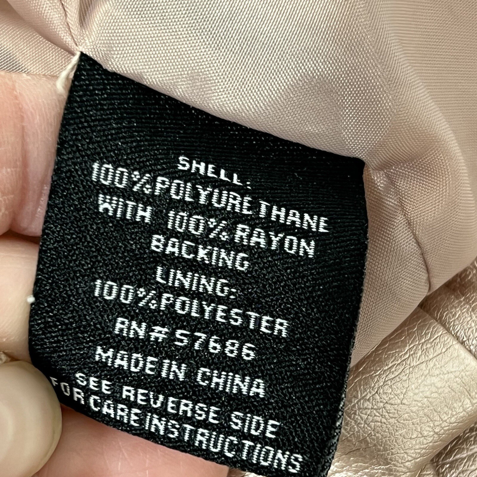 Me Jane Faux Leather Moto Metallic Pink Motorcycle Zip Jacket Girls