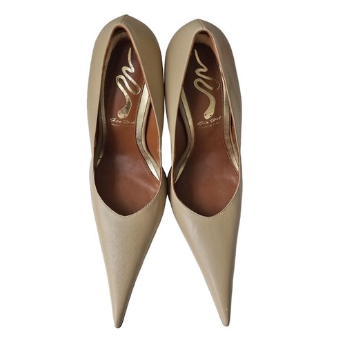 Escarpins Pointus Luxe Made In Italy – Cuir Véritable – Taille 44 – Jaune Vif – Talons 10-11 Cm – Giohel