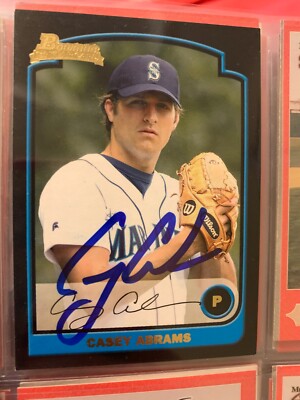 CASEY ABRAMS AUTOGRAPHED SIGNED 2003 BOWMAN ROOKIE CARD