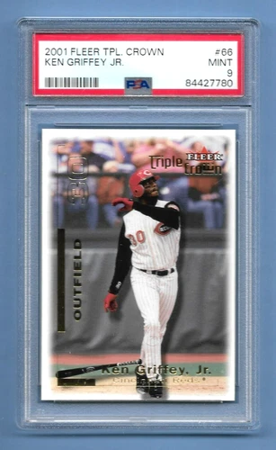KEN GRIFFEY JR 2001 FLEER TRIPLE CROWN INSERT #66 GRADED PSA 9 MINT MLB HOF!