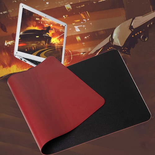 Double-Side PU Mouse Pad Waterproof Game Desk PC Mat (25x21cm Red+Black) - Bild 2 von 8