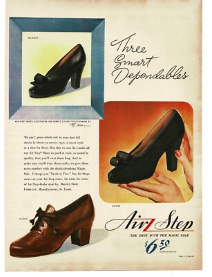 1943 Air Step Shoes For Women Sarge Darwin Delhi Vintage Print Ad