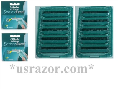 20 Gillette Sensor Women Excel Razor Blades Cartridges Refills Shaver Unboxed 10