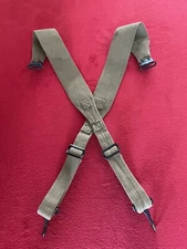WW2 US Army M1936 M36 Field Gear Suspenders Khaki for Repair - Dated 1943 WWII