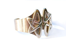 Bracelet jonc Nina Ricci argent massif 925 design épuré bijoux vintage rare