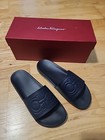 Brand New Salvatore Ferragamo BLUE MARIN Men's Groove 9 Slide Sandals Size 8M — photo 2