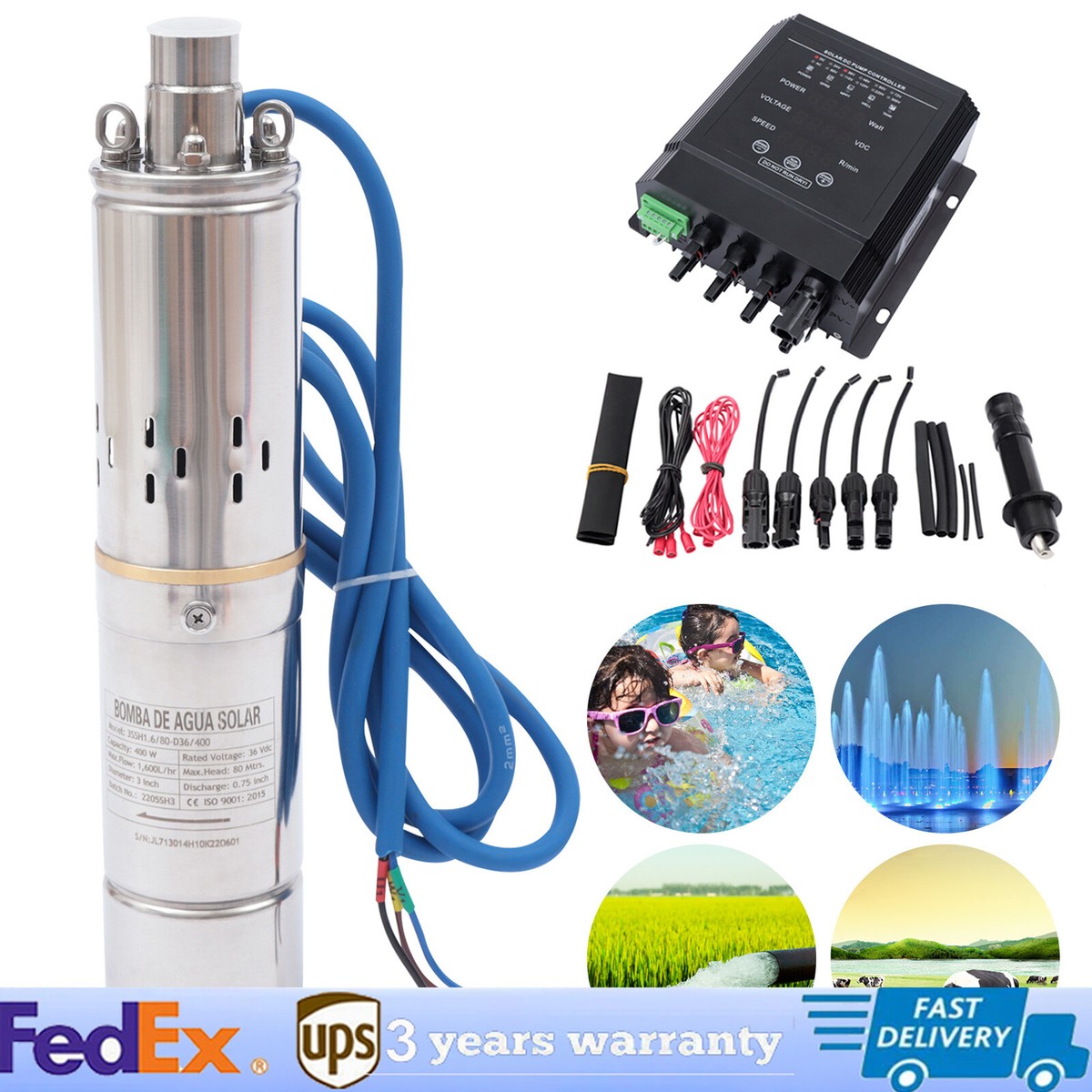 Prix du contrôleur de pompe à eau solaire submersible CC