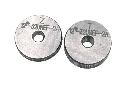 Thread Ring Gages 12-32 UNC 2A Go NoGo Gage Gauge check inspect Threads 12-32UNC