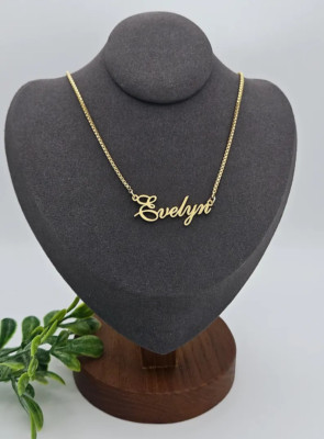 14K Gold Plated Custom Name Necklace Nameplate Pendant
