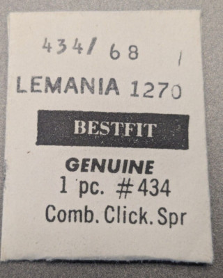 NOS Lemania Cal. 1270 Watch Combo Click Spring - Bestfit Part# 434 / 68