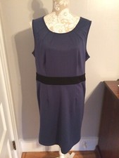 Dress - Merona-Size 1-Plus-Blue and Black-Stripe-Women-Solid-EUC-SF-Basic Dress-
