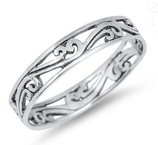 Eternity Style Ring 925 Sterling Silver Band Unisex  Size 7