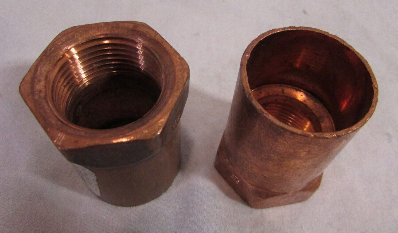 1" x 3/4" C x FIP Adapters, NOS - Lot of 2, some shelf tarnish