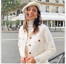 Rails Womens Wool Blend Cropped Long Sleeve Western Yoke Pocket Easton Jacket S