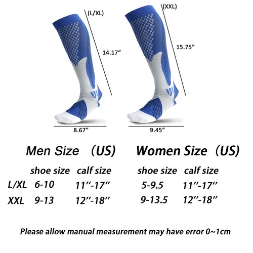 Compression Socks Knee High Stockings Leg Support Calf Sleeves Sports Men Women - Picture 39 of 50