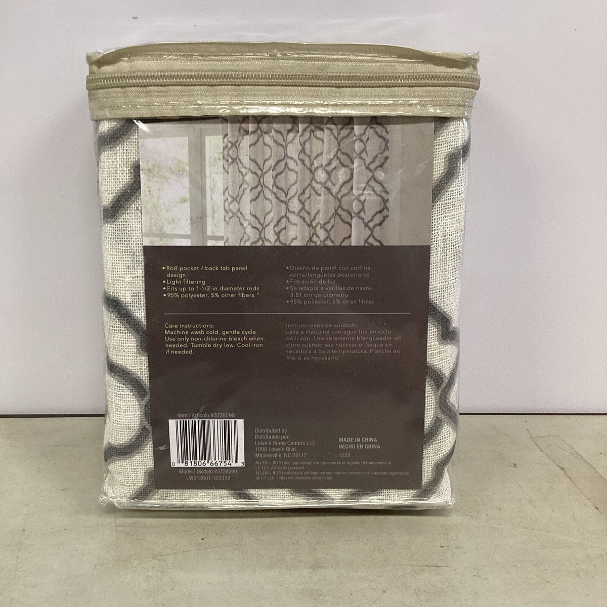 Cortinas Allen Y Roth Allen + Roth 84 In Linen Striped Room Darkening