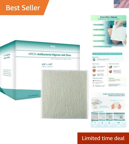 Silver Alginate Antibacterial Alginate with Silver - Wound Dressing Pads - St... - Picture 1 of 10