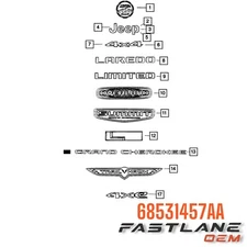 2022-2024 JEEP GRAND CHEROKEE HOOD NAMEPLATE NEW OEM 68531457AA