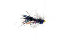 6 Tungsten Bead Head Black Bruised Balanced Leech - Fly Fishing Flies