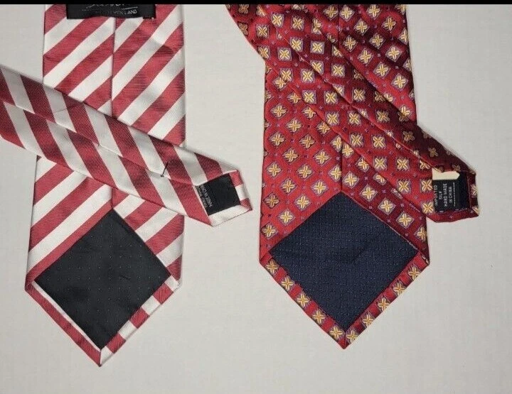 Lote de 2 Corbatas STEVEN LAND, JONES NEW YORK 100% Seda y Poliéster, Hechas en China Foto 2 de 3