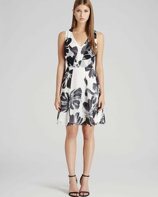 reiss black and white dress