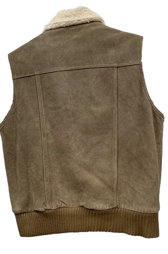 Giacca gilet cowboy repage vera pelle scamosciata sherpa interno rodeo grande nuovo - Foto 8 di 14